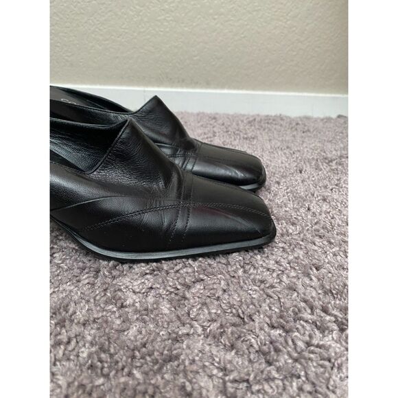 CORDANI Black Leather Slip Ons Mule Heels Size 6 - Picture 11 of 13